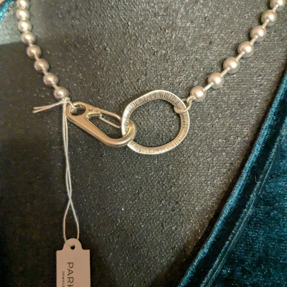 PARK LANE "Dash" Matte Silver Necklace, NEW!!! - Picture 3 of 5